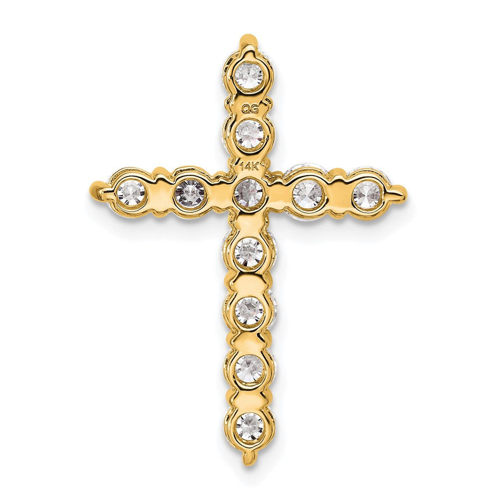 14k 1 1/2 carat Lab Grown Diamond VS/SI+ G+ Cross Chain Slide Pendant