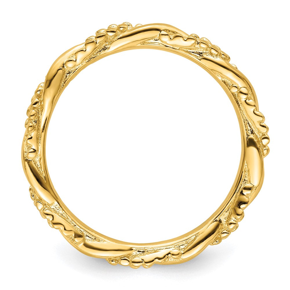 Sterling Silver Stackable Expressions Yellow-plated Twist Ring Size -6