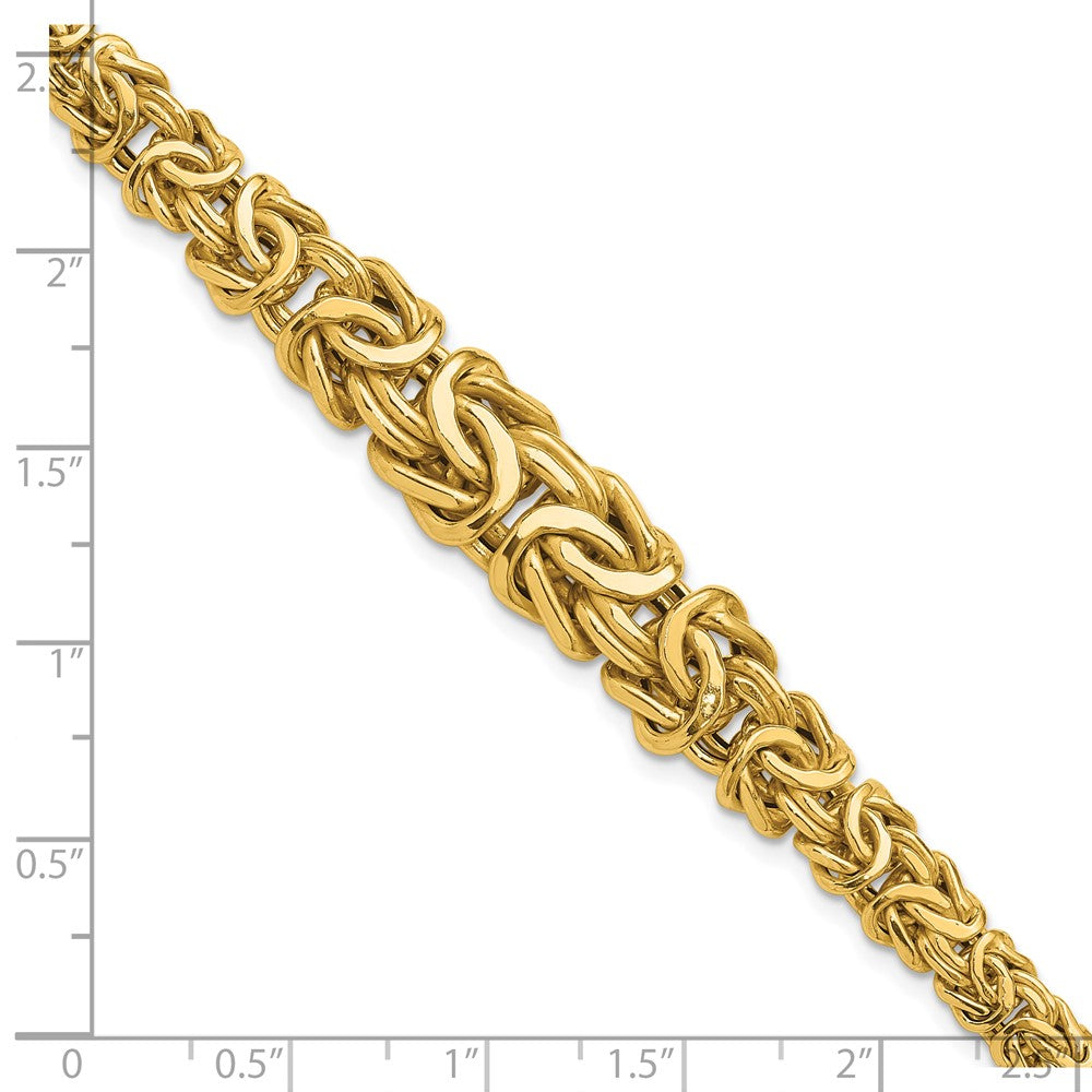 14K Polished Byzantine Graduated Bracelet 7.5  inches