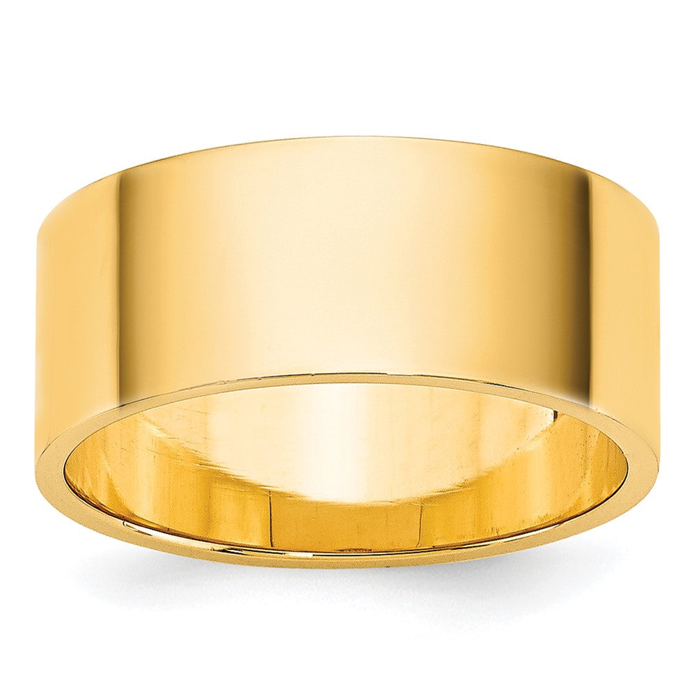 14k Yellow Gold 8mm Lightweight Flat Wedding Band Size 7