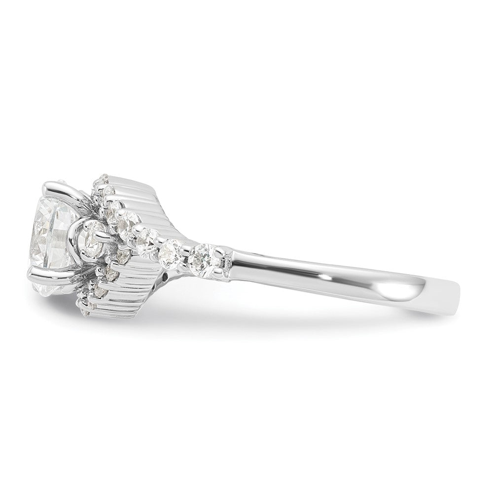 Sterling Silver Rhodium-plated Diamonore Engagement Ring