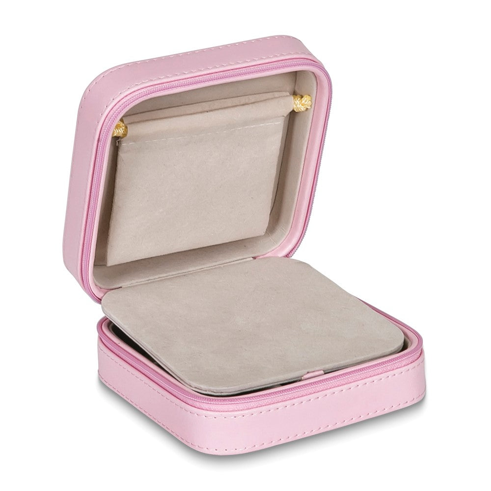 Blush Pink Vegan Leather Multiple Compartment Travel Jewelry Case