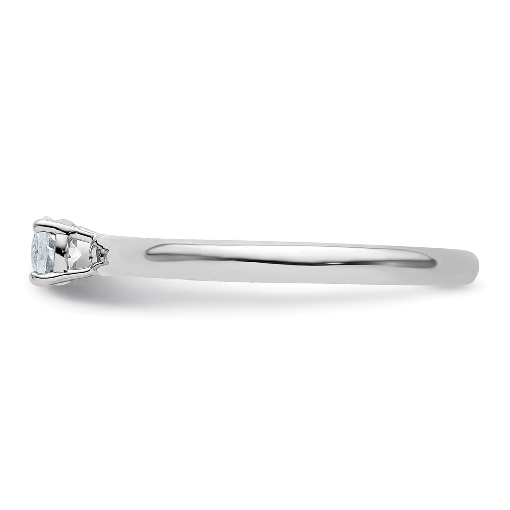 Sterling Silver Stackable Expressions Rhodium Aquamarine Ring