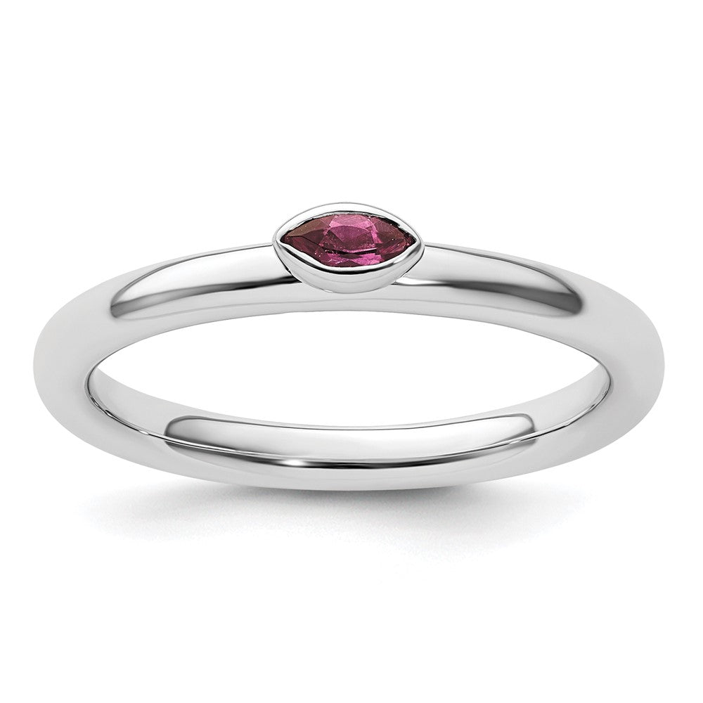 Sterling Silver Stackable Expressions Pink Tourmaline Ring Size -6