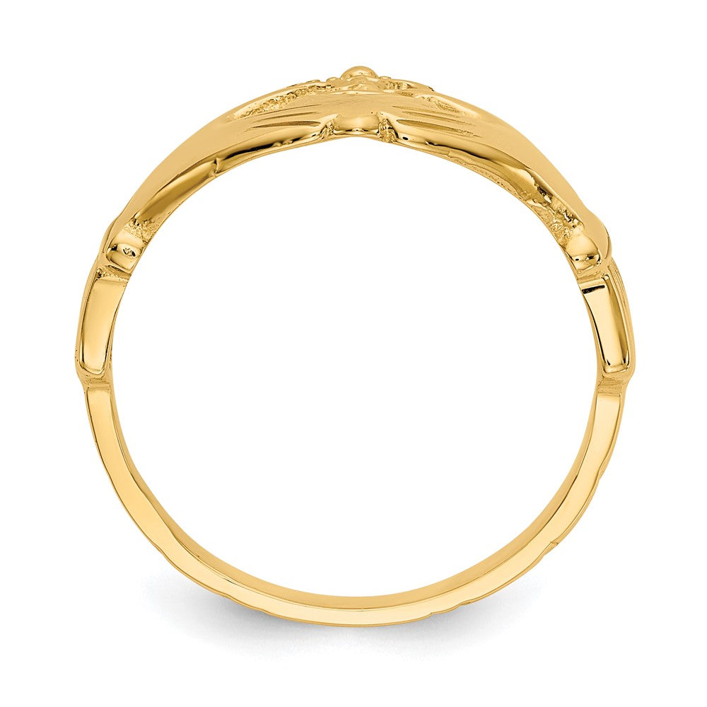 14k Polished Claddagh Ring Size 7