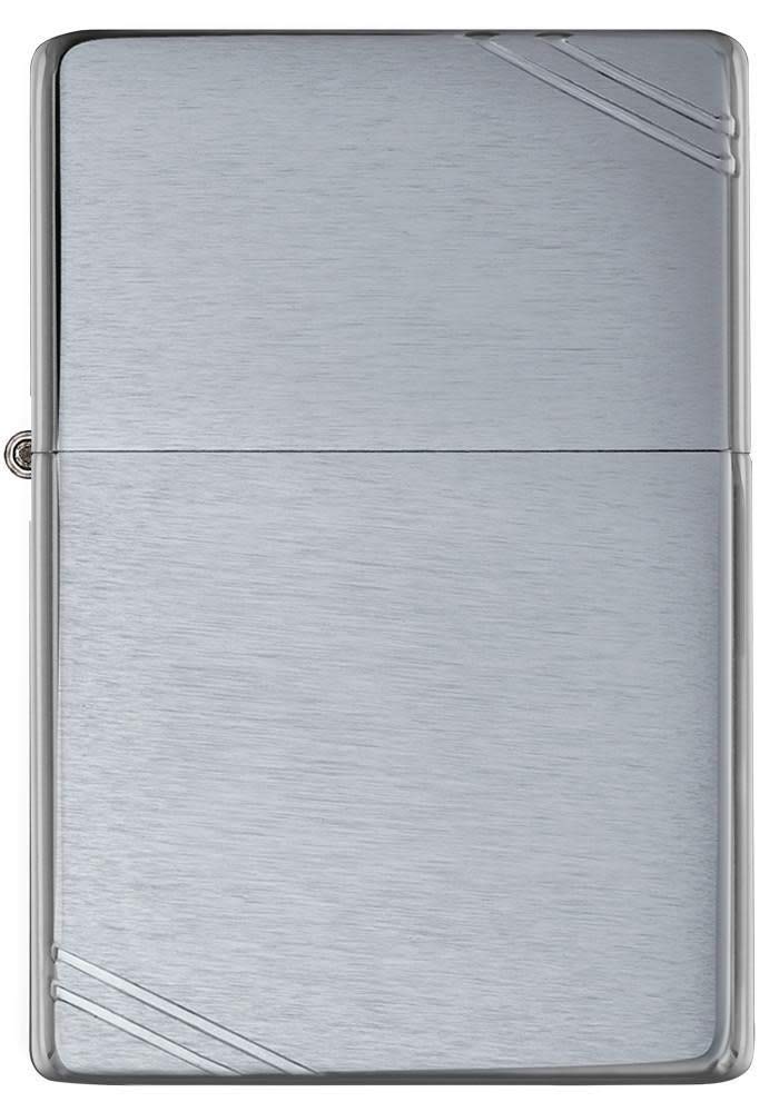 Zippo Vintage Brushed Chrome with Slashes Pocket Lighter