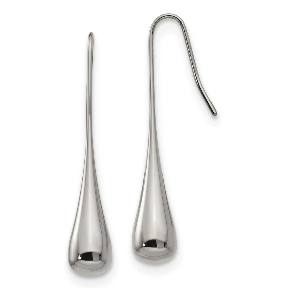 Stainless Steel Polished Shepherd Hook Earrings