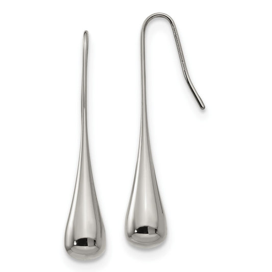Stainless Steel Polished Shepherd Hook Earrings