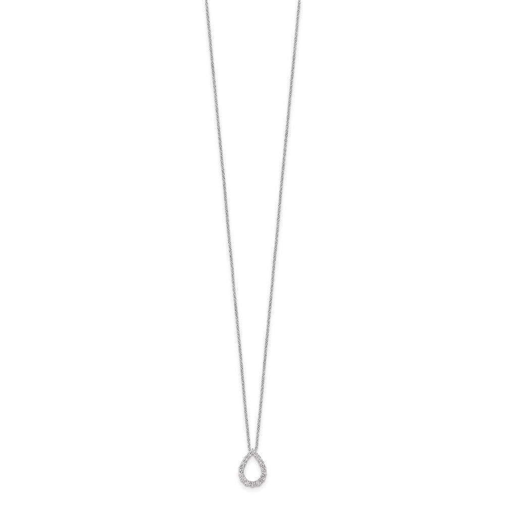 True Origin 14k White Gold 1/3 carat Lab Created Diamond VS DEF 18 inch Fancy Teardrop Necklace