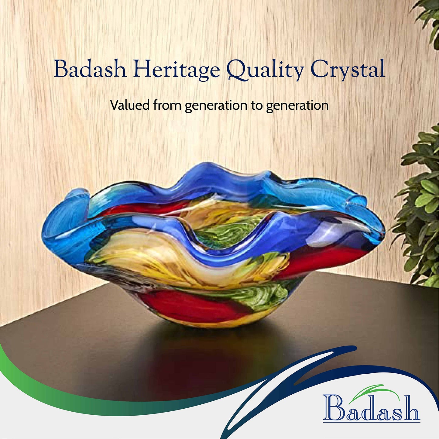 Badash Stormy Rainbow Wavy Glass Bowl (J521)