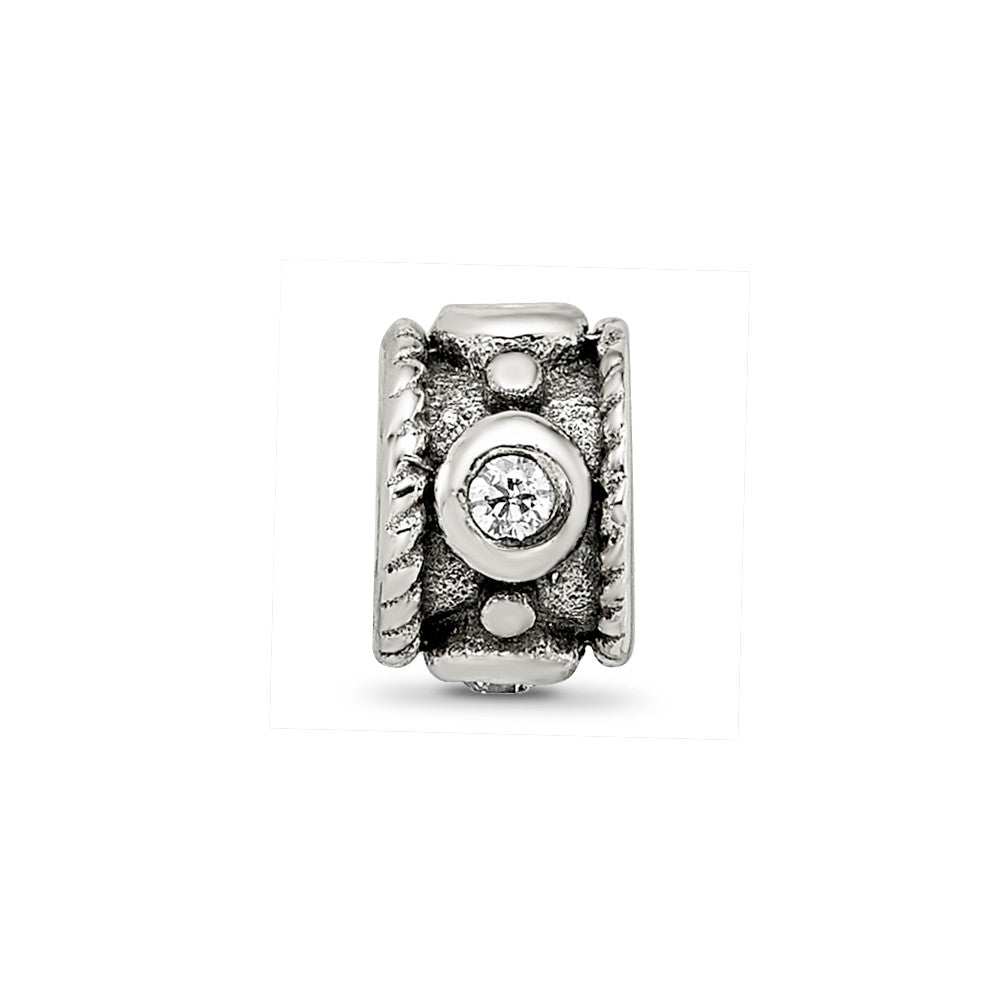 Sterling Silver Reflections CZ Rope Kids Bead