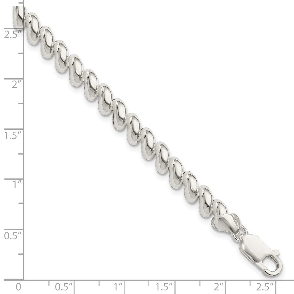 Sterling Silver 7mm San Marco Bracelet 7.5 inches
