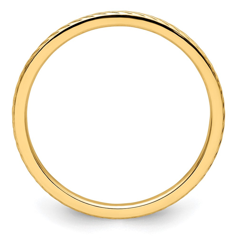 10K Yellow Gold 1.2mm Twisted Wire Pattern Stackable Band Size 8