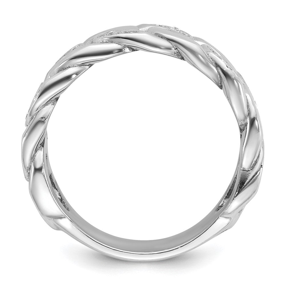 14k White Gold IBGoodman Men's Link Design Diamond Ring Mounting