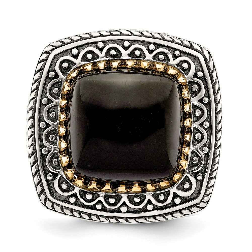 Sterling Silver w/14k Onyx Ring