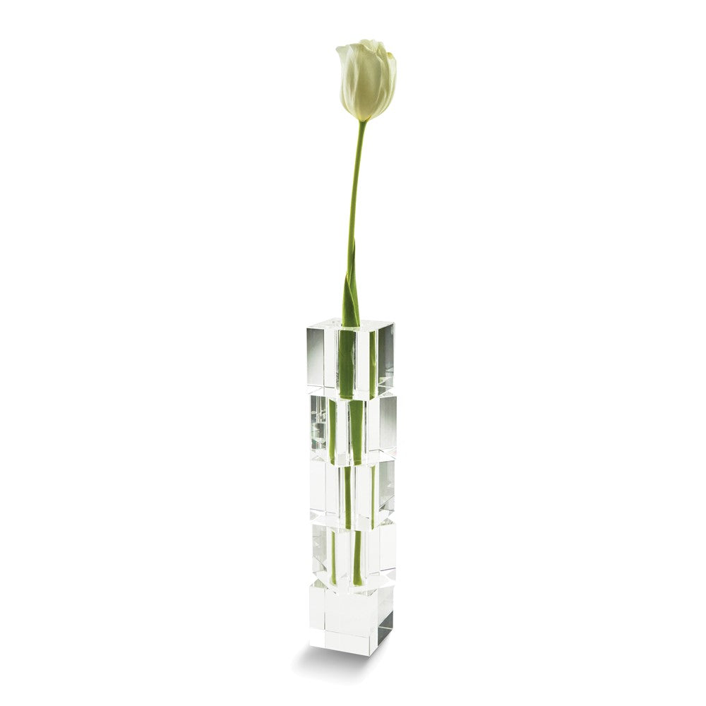 Large Stacked Crystal Vase