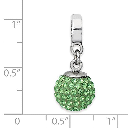 Sterling Silver Reflections Aug Preciosa Crystal Ball Dangle Bead