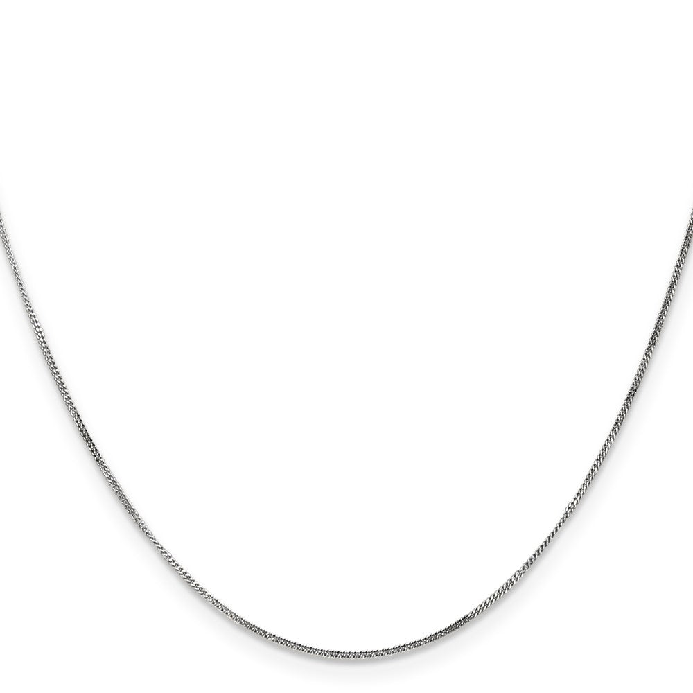 14K White Gold 18 inch .9mm Curb  with Spring Ring Clasp Pendant Chain