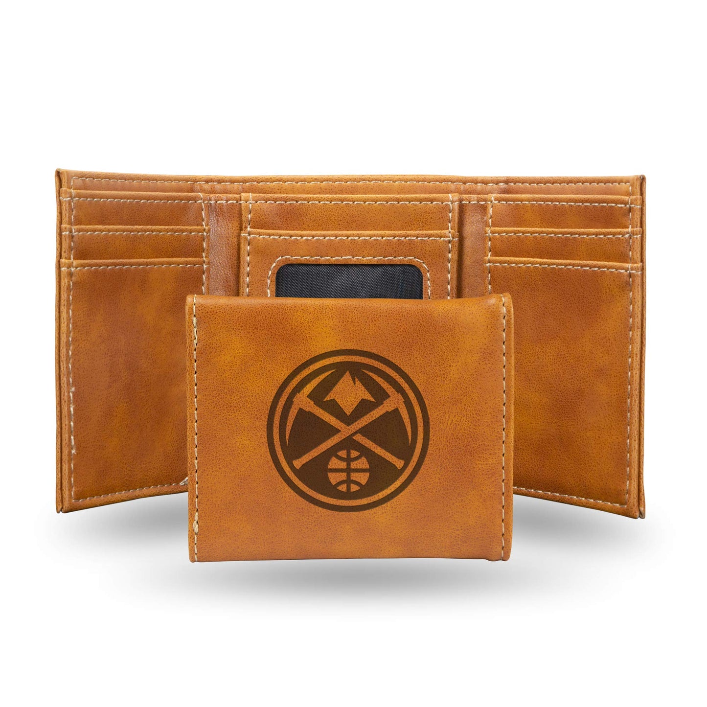 NUGGETS LASER ENGRAVED BROWN TRIFOLD WALLET