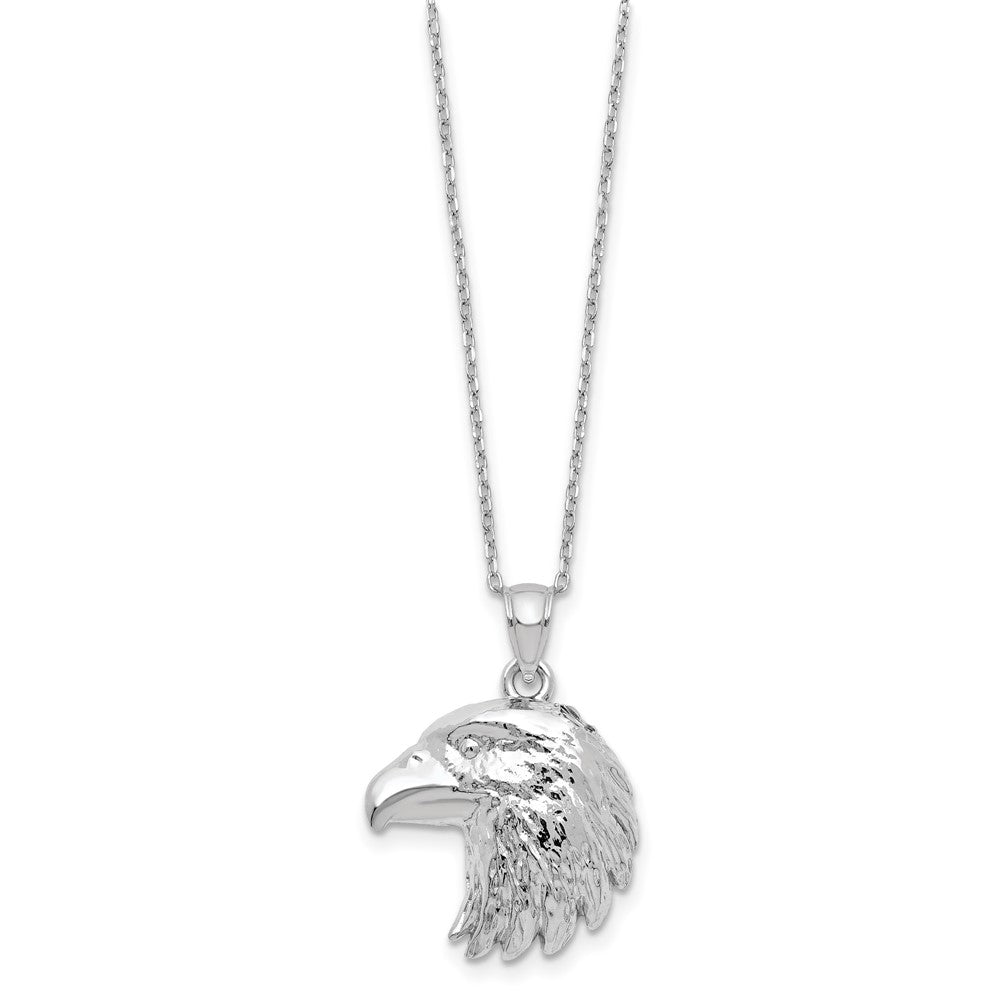 Sterling Silver Rhodium-plated Eagle Ash Holder 18in Necklace 18 Inches