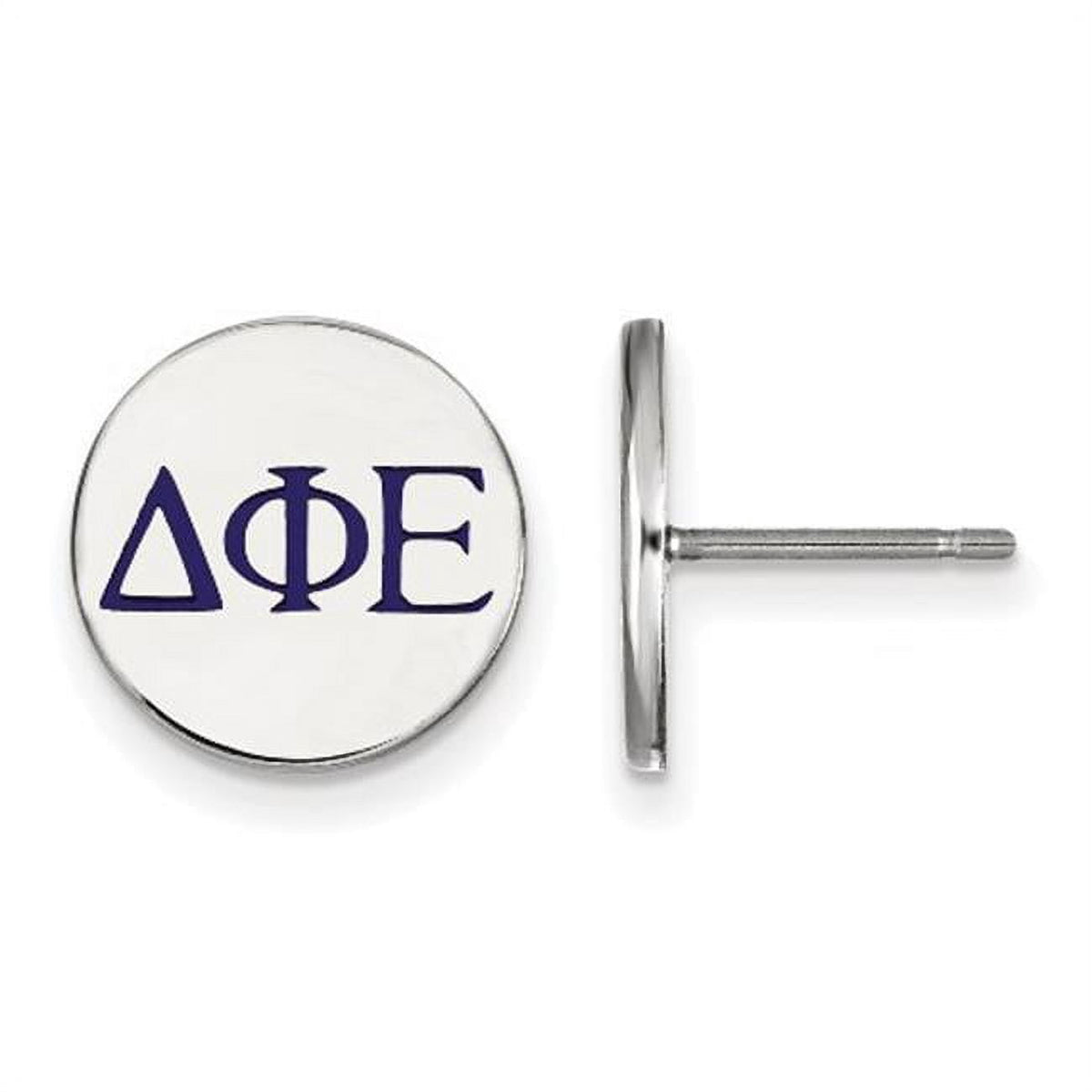 Sterling Silver Official Licensed Greek Sororities Delta Phi Epsilon (???) Enameled Post Earrings