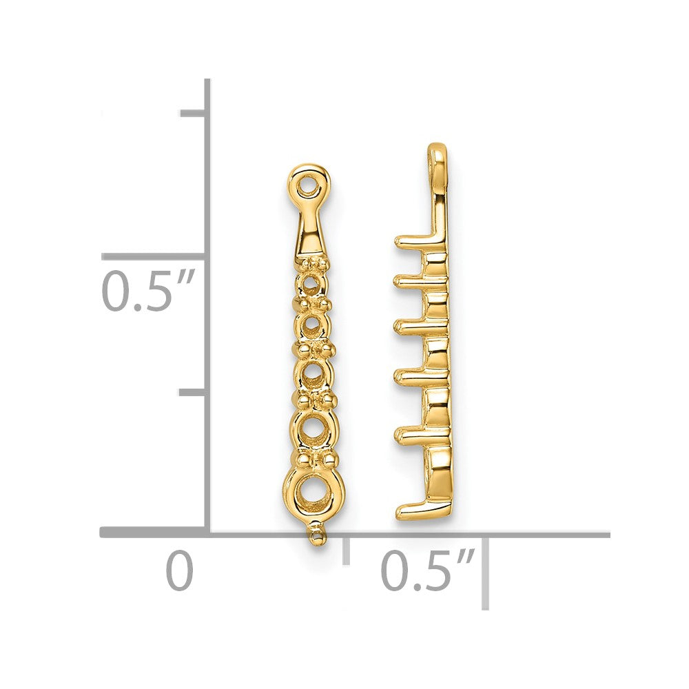 14k 5-Stone Dangle Diamond Earrings Jacket Mountings