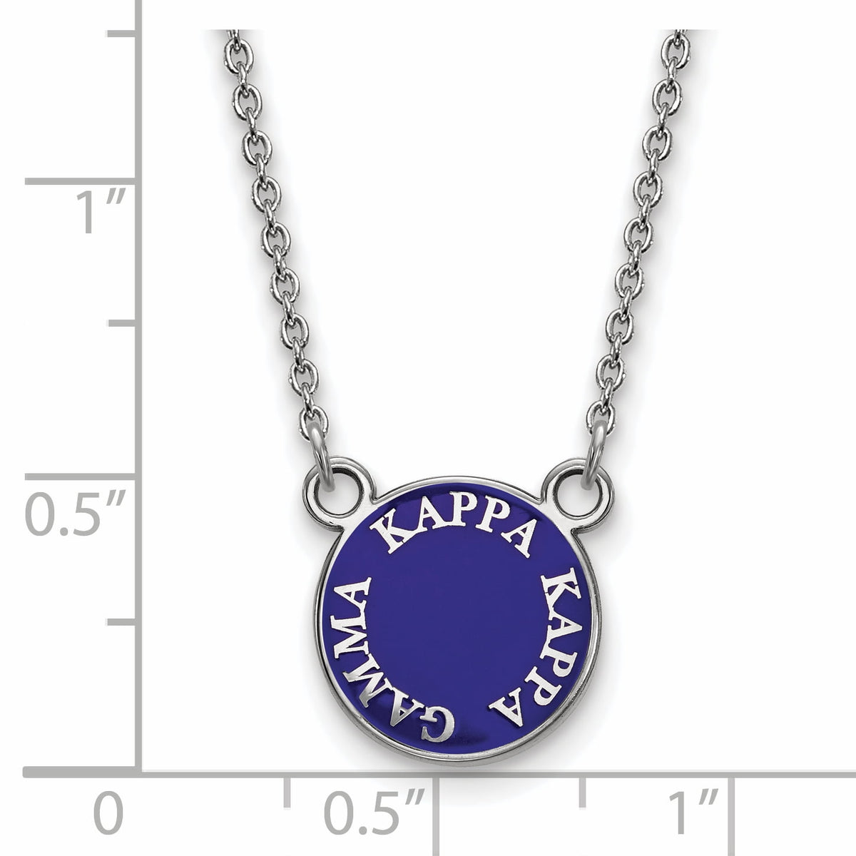 Sterling Silver 18in Official Licensed Greek Sororities Kappa Kappa Gamma (???) XS Enamel Pendant w/Necklace