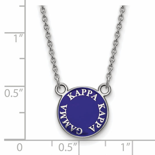 Sterling Silver 18in Official Licensed Greek Sororities Kappa Kappa Gamma (???) XS Enamel Pendant w/Necklace