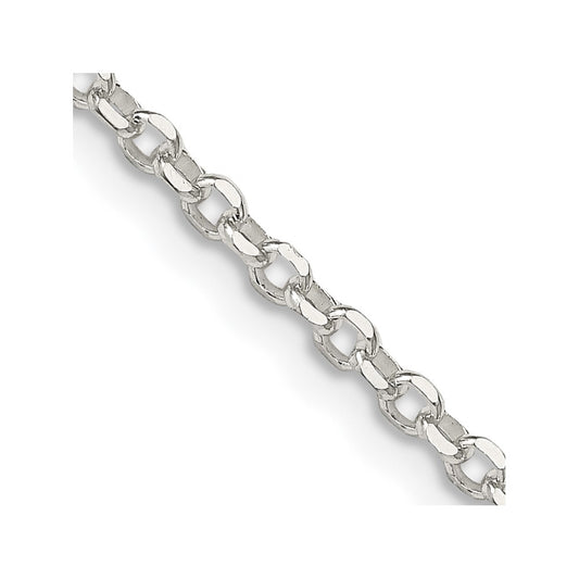 Sterling Silver 2.6mm Diamond-cut Cable Chain 26 Inches