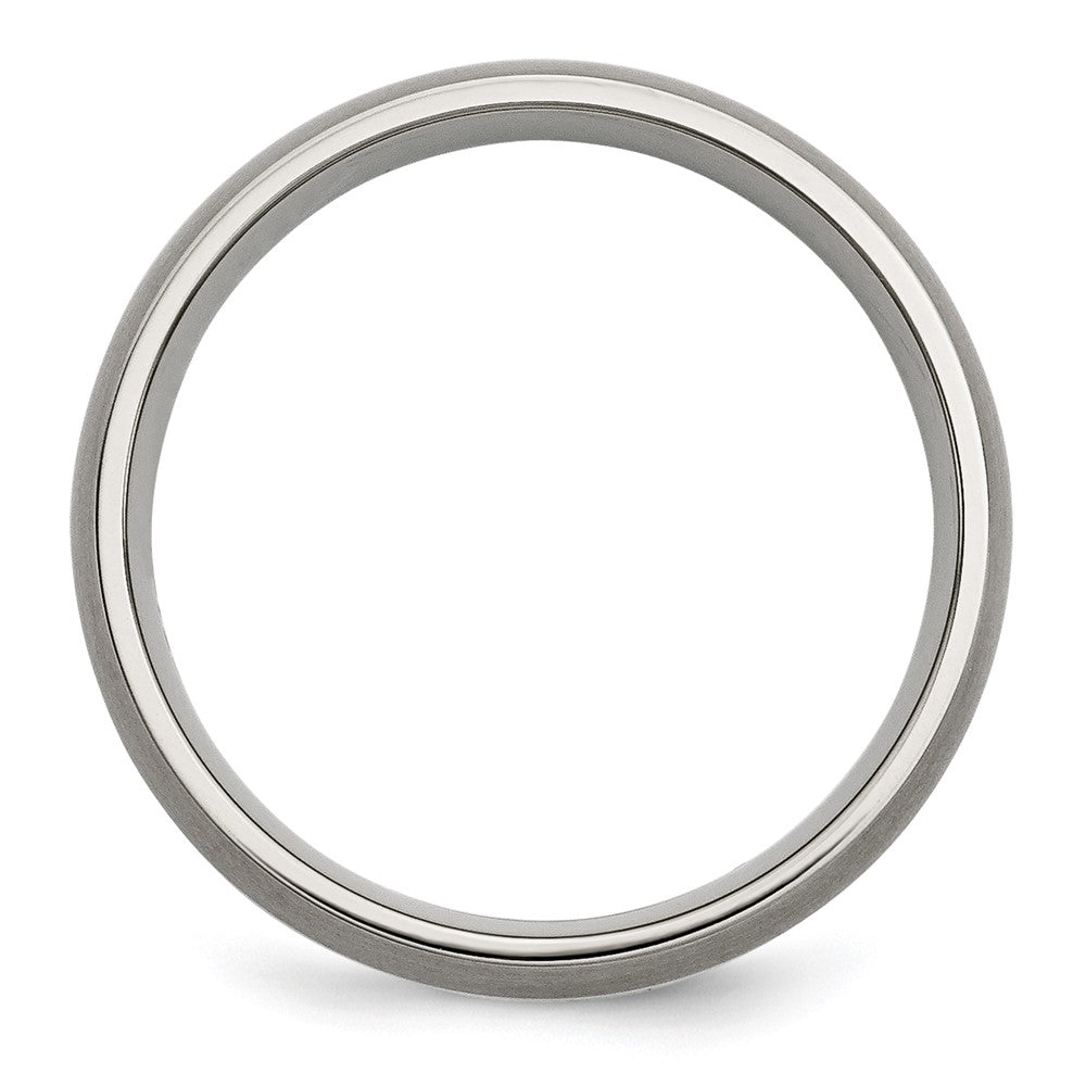 Titanium Brushed w/Sterling Silver Inlay 6mm Band Size - 12.5