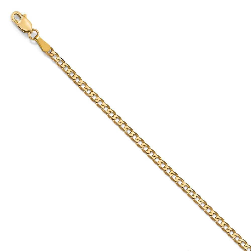 14K 6.1mm Flat Beveled Curb Chain