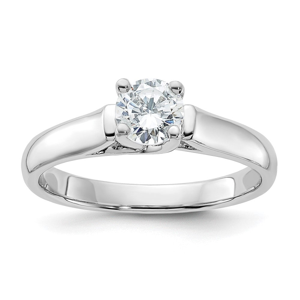 Sterling Silver Rhodium-plated Diamonore Solitare 5.25mm Ring