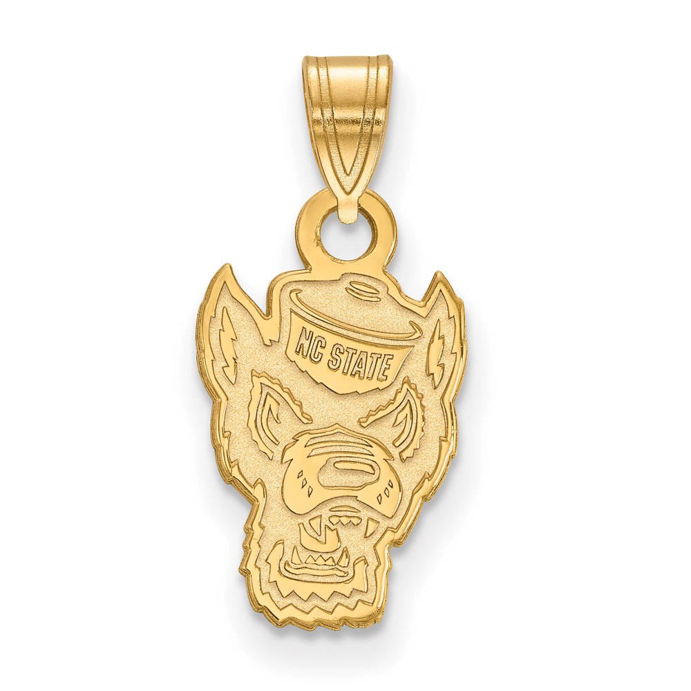 10k Yellow Gold North Carolina State Small Logo Pendant