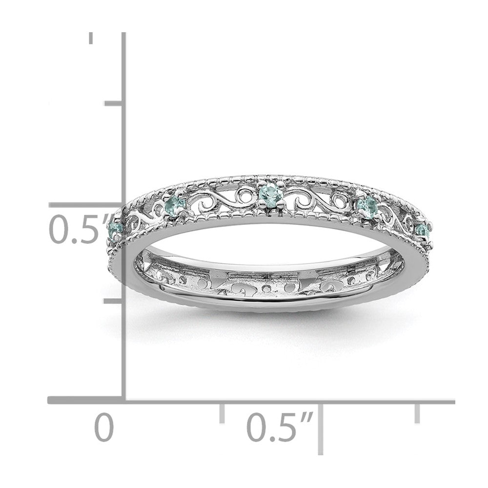 Sterling Silver Stackable Expressions Blue Topaz Ring Size -5