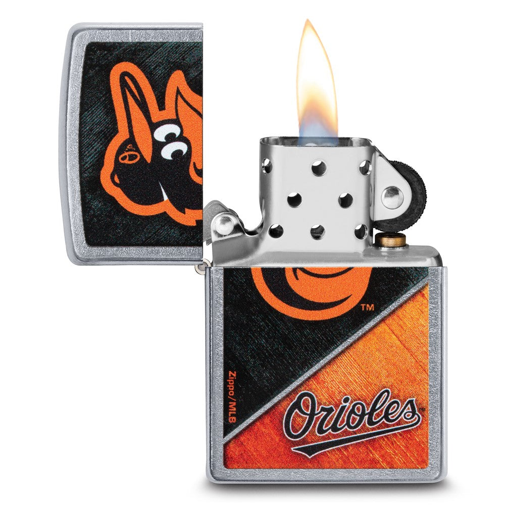 Zippo Street Chrome Baltimore Orioles Color Image MLB Lighter