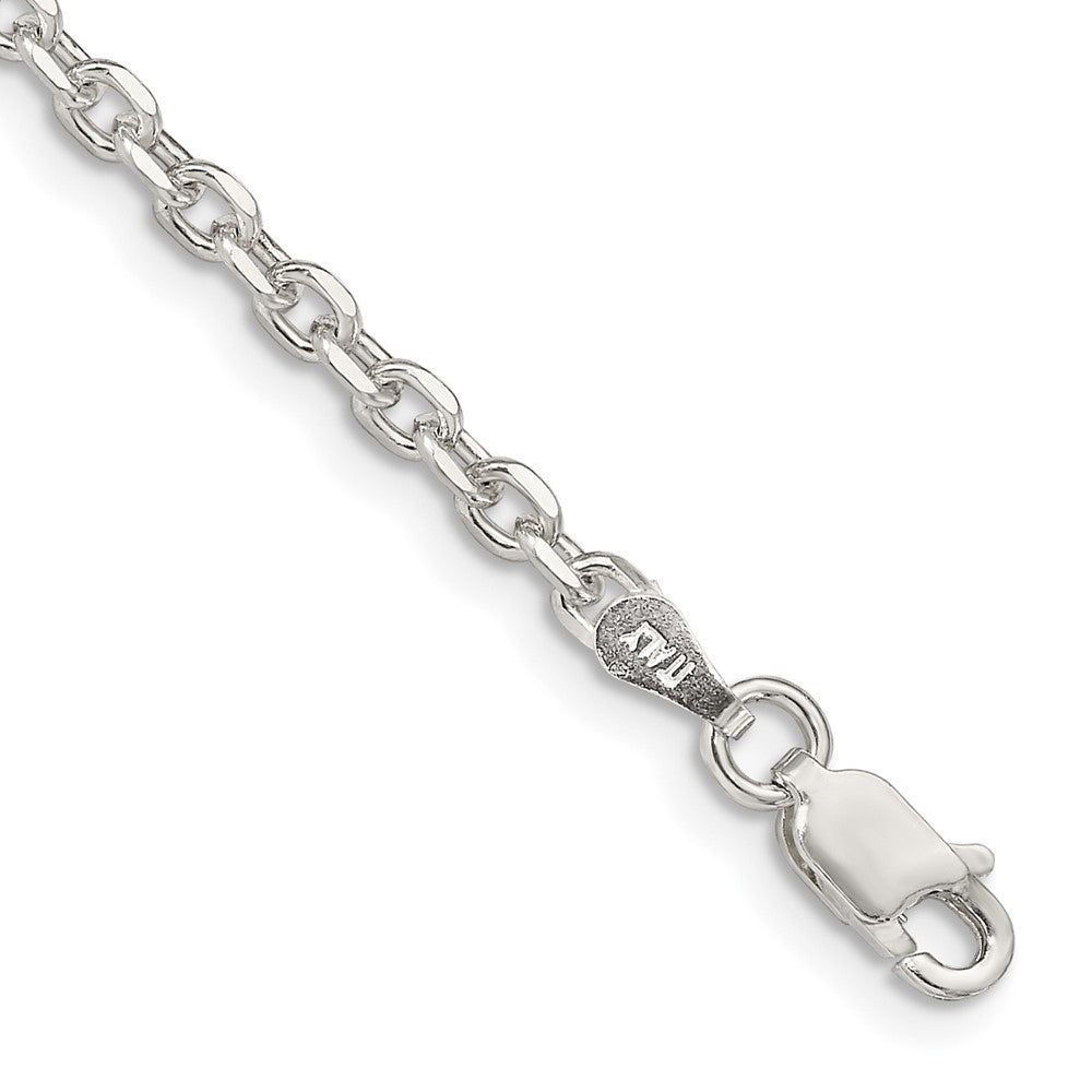 Sterling Silver 2.75mm Diamond-cut Forzantina Cable Chain 8 inches