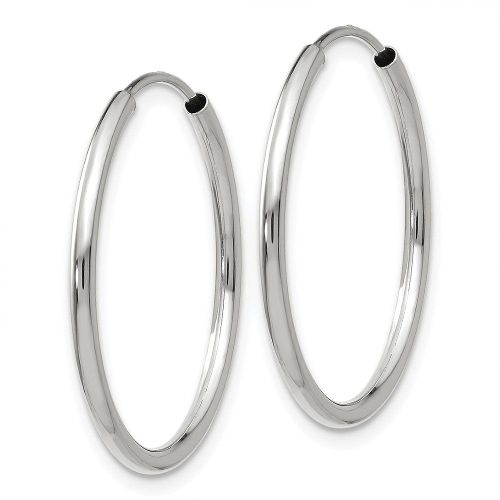 14k White Gold 1.2mm Polished Endless Hoop Earrings