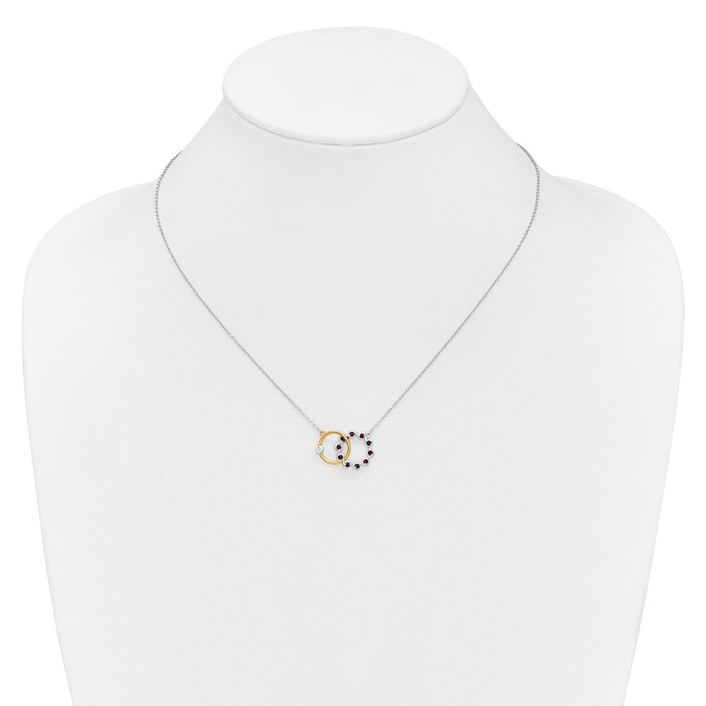 14k Two-tone Ruby and Diamond 18in. Circles Necklace