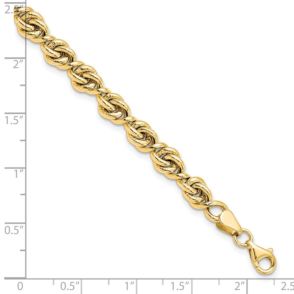 10K Polished Fancy Link Bracelet 7.5  inches