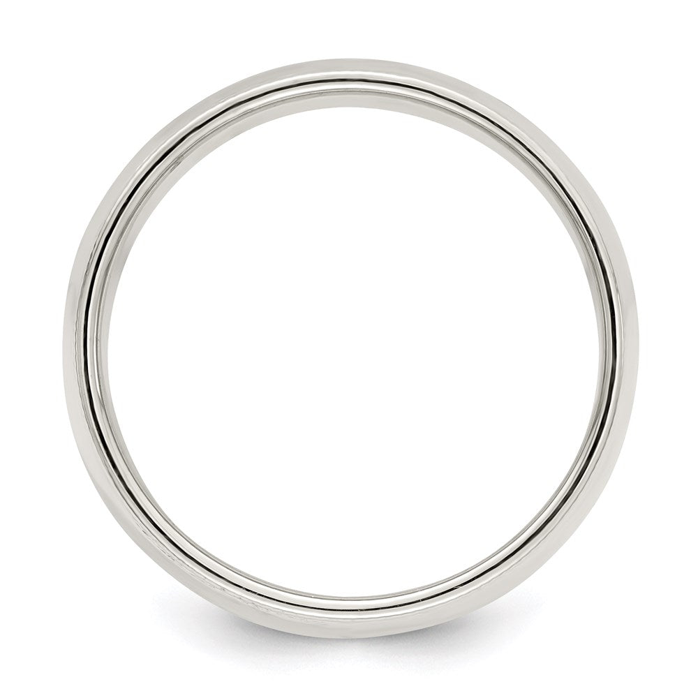 Sterling Silver 8mm Half Round Milgrain Size 12 Band