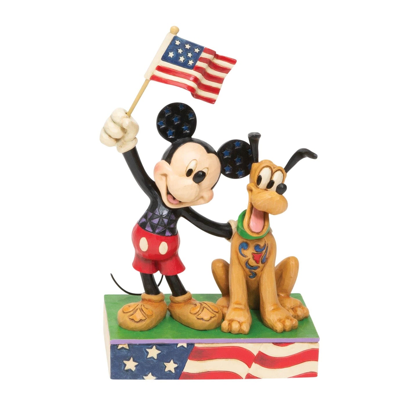 Enesco Disney Traditions by Jim Shore Mickey and Pluto Patriotic Figurine