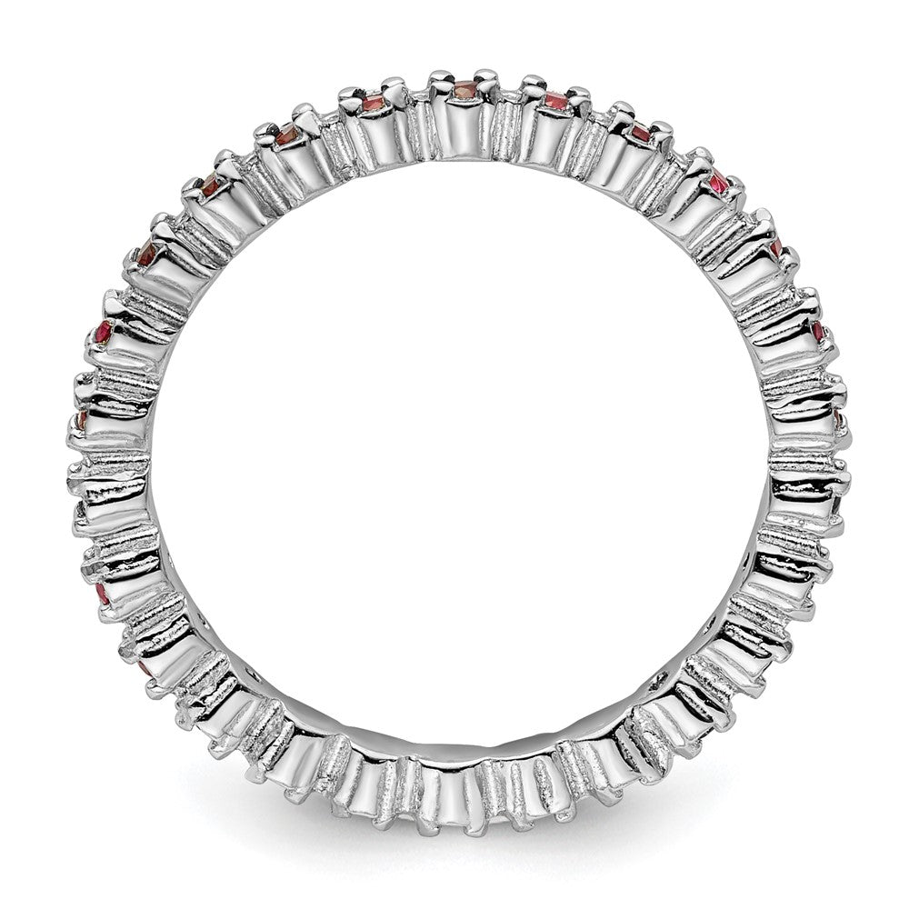 Sterling Silver Stackable Expressions Created Ruby Ring Size -8