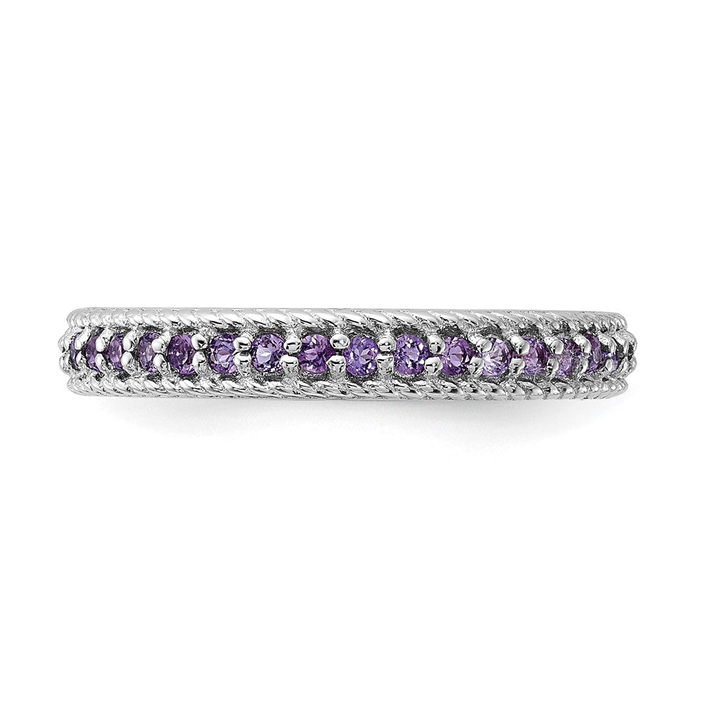 Sterling Silver Stackable Expressions Polished Amethyst Eternity Ring