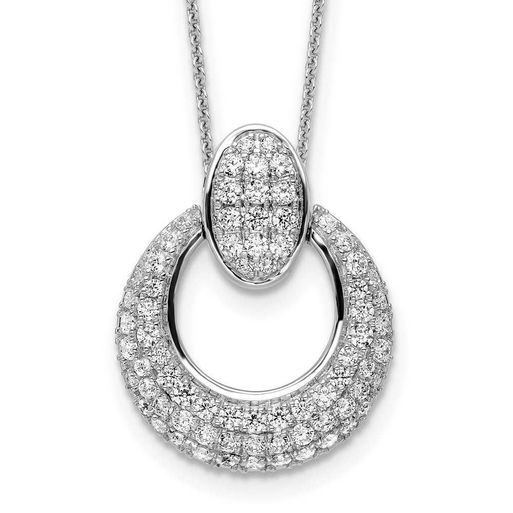True Origin 14K White Gold 1 1/6 carat Lab Grown Diamond VS+ F+ 18 in Complete Circle Pendant Necklace