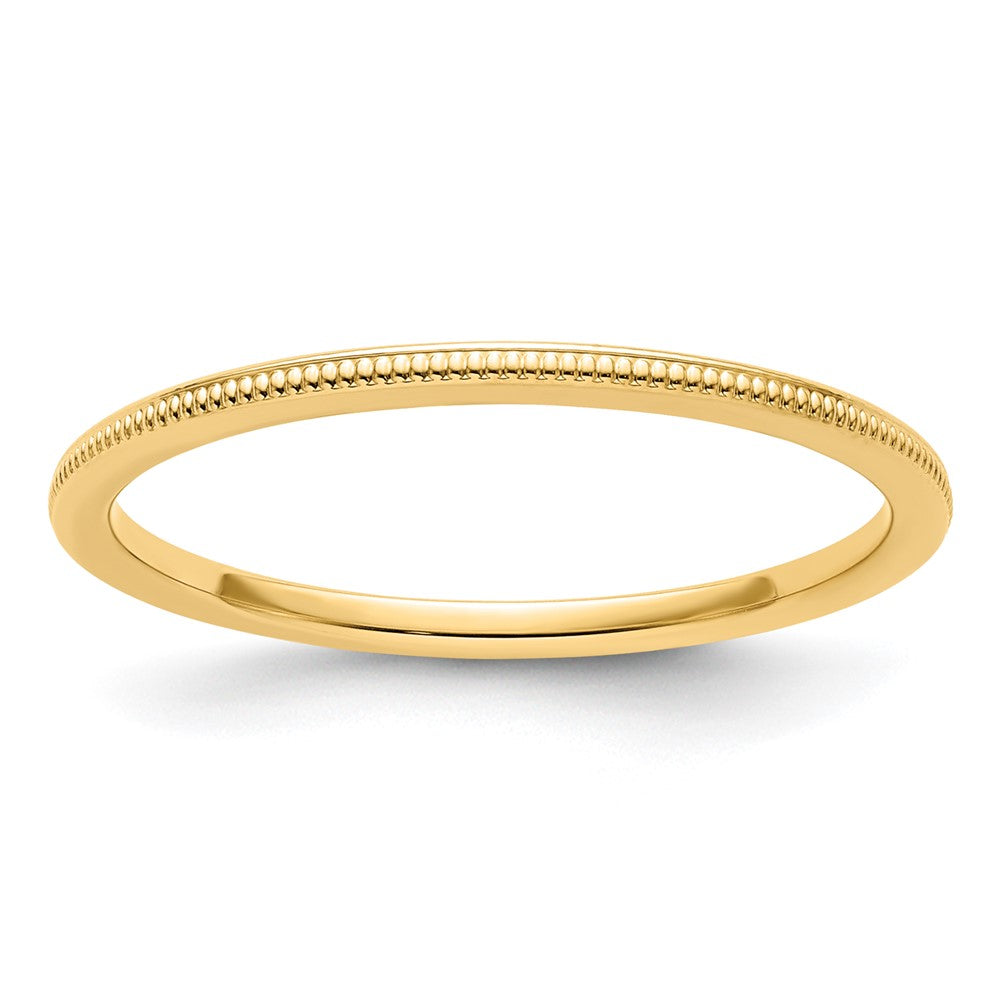 10K Yellow Gold 1.2mm Milgrain Stackable Band Size 7.5