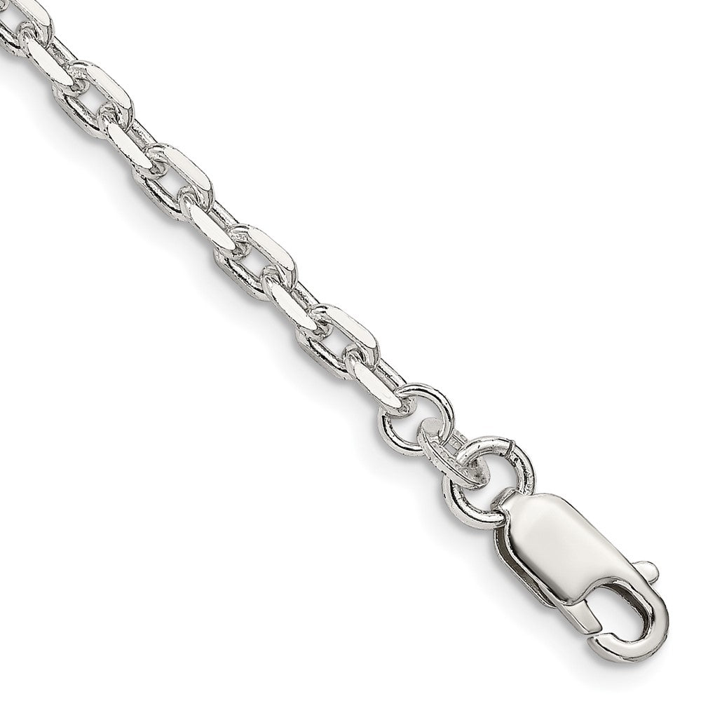 Sterling Silver 3.25mm Beveled Oval Cable Chain 7 inches
