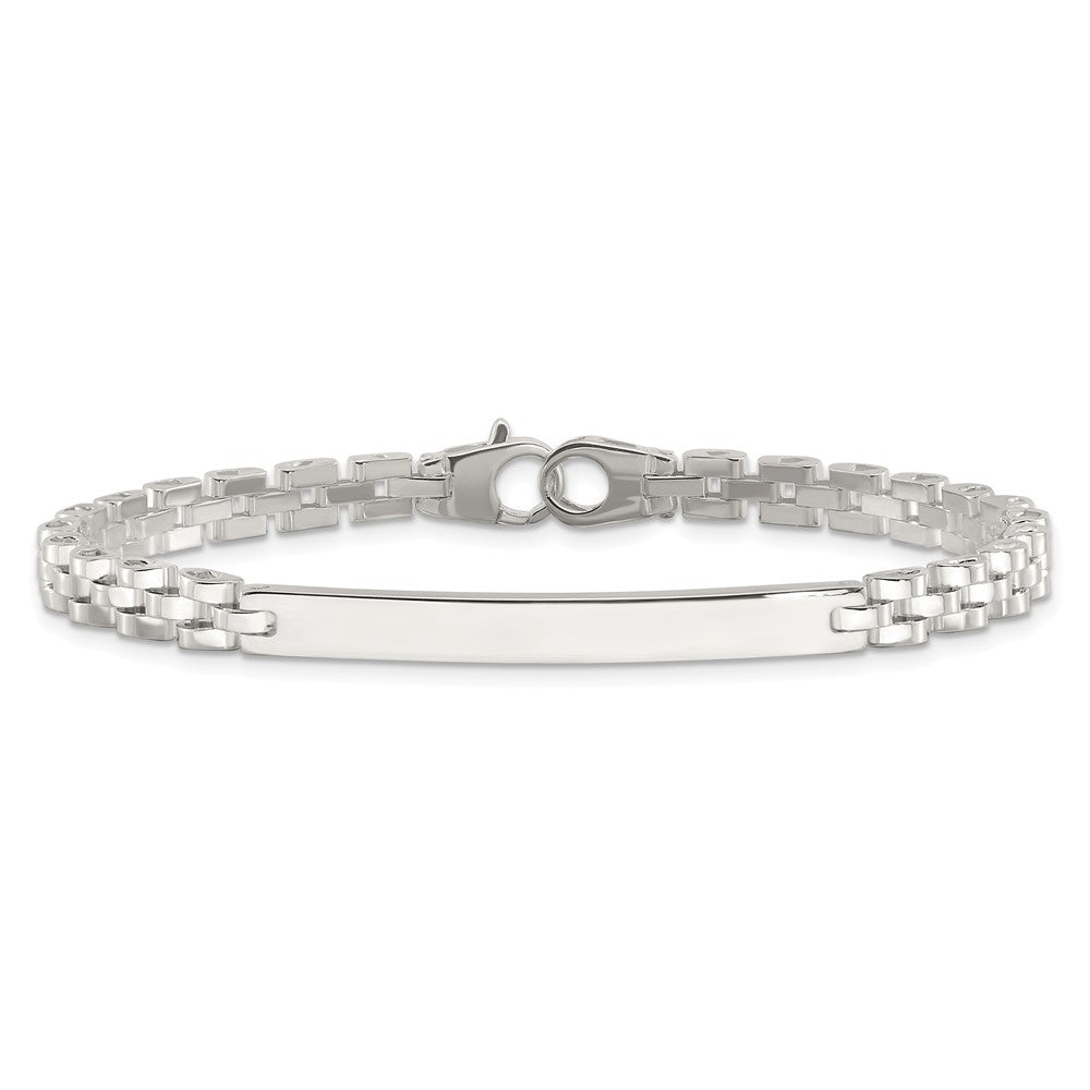 Sterling Silver Polished 4.7mm Fancy Link 8 inch Mens ID Bracelet