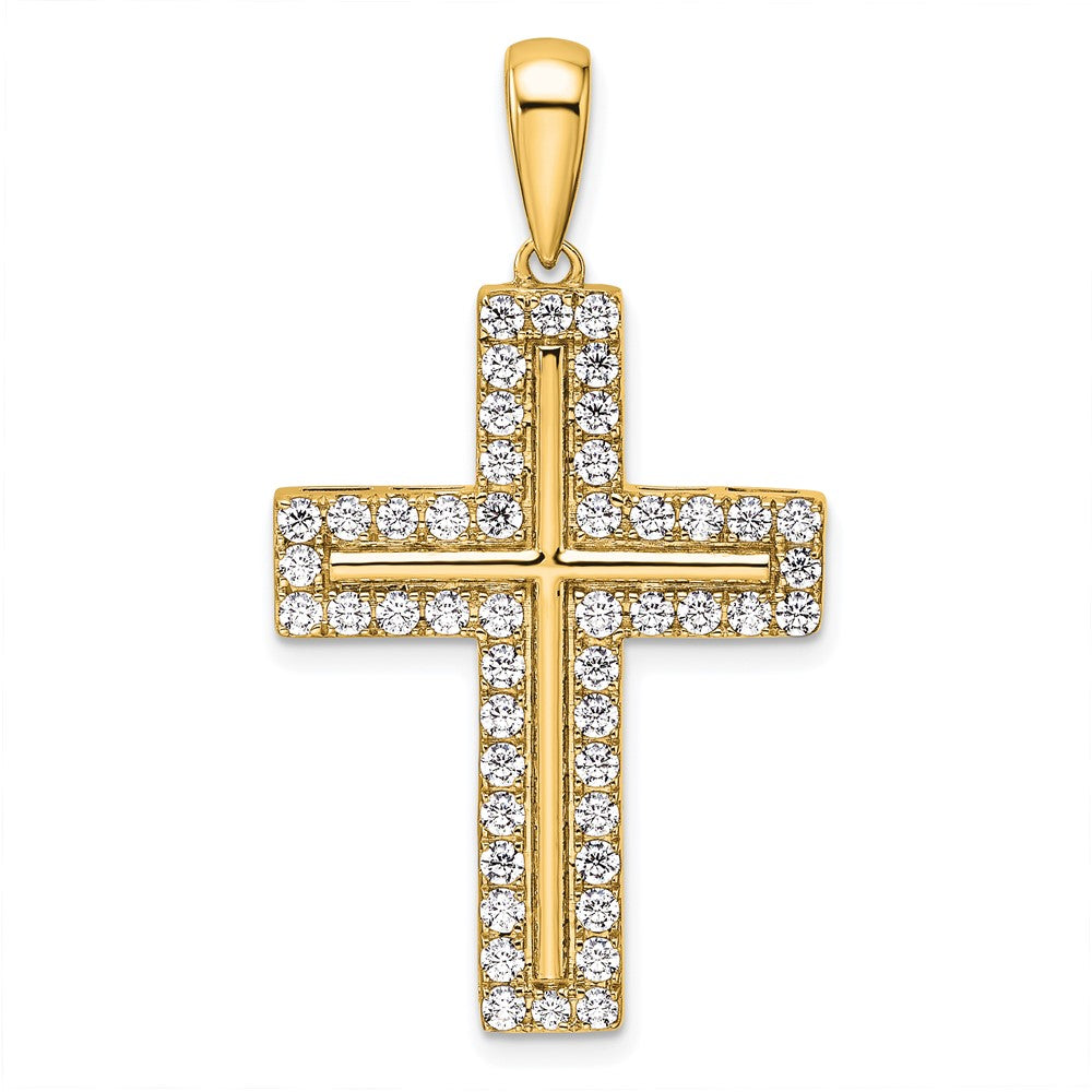 True Origin 14k 1 carat Lab Grown Diamond VS D E F Cross Pendant