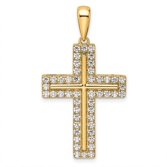 True Origin 14k 1 carat Lab Grown Diamond VS D E F Cross Pendant