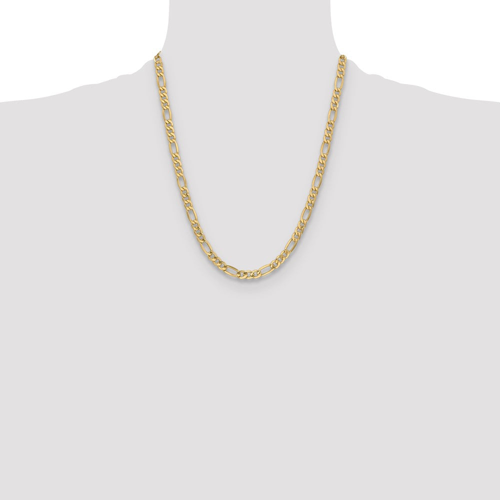 10K 6.6mm Semi-Solid Figaro Chain
